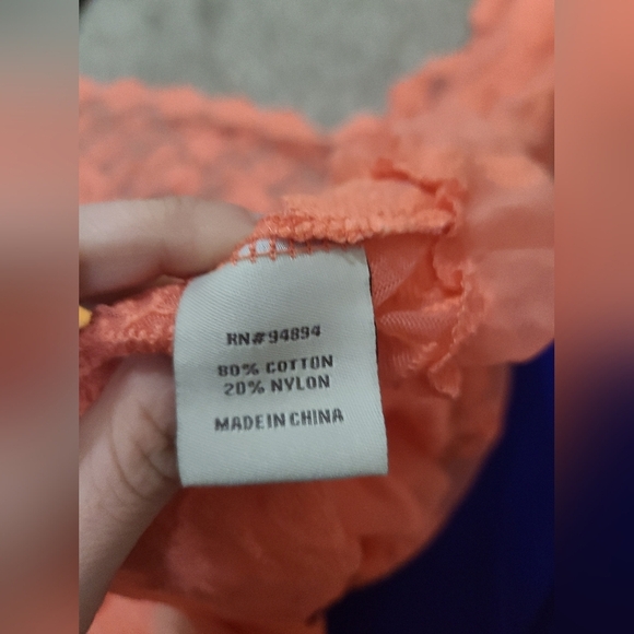 Cedar Rose Peach Embroidered Lace Boho Kimono Top - Picture 4 of 4